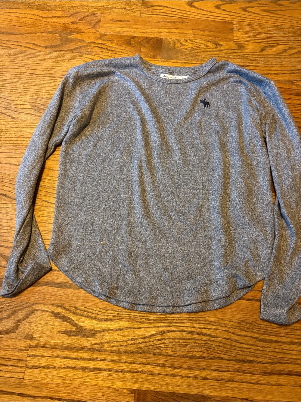 Abercrombie & Fitch girls Heather Gray Long-Sleeve Crewneck Top